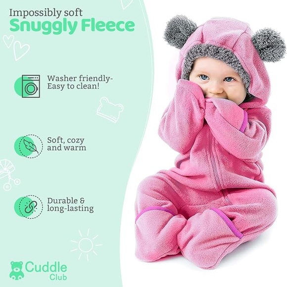 Cuddle Club Fleece Bunting in Oink Combo sz 2T EUC $30 retail - Picture 2 of 4